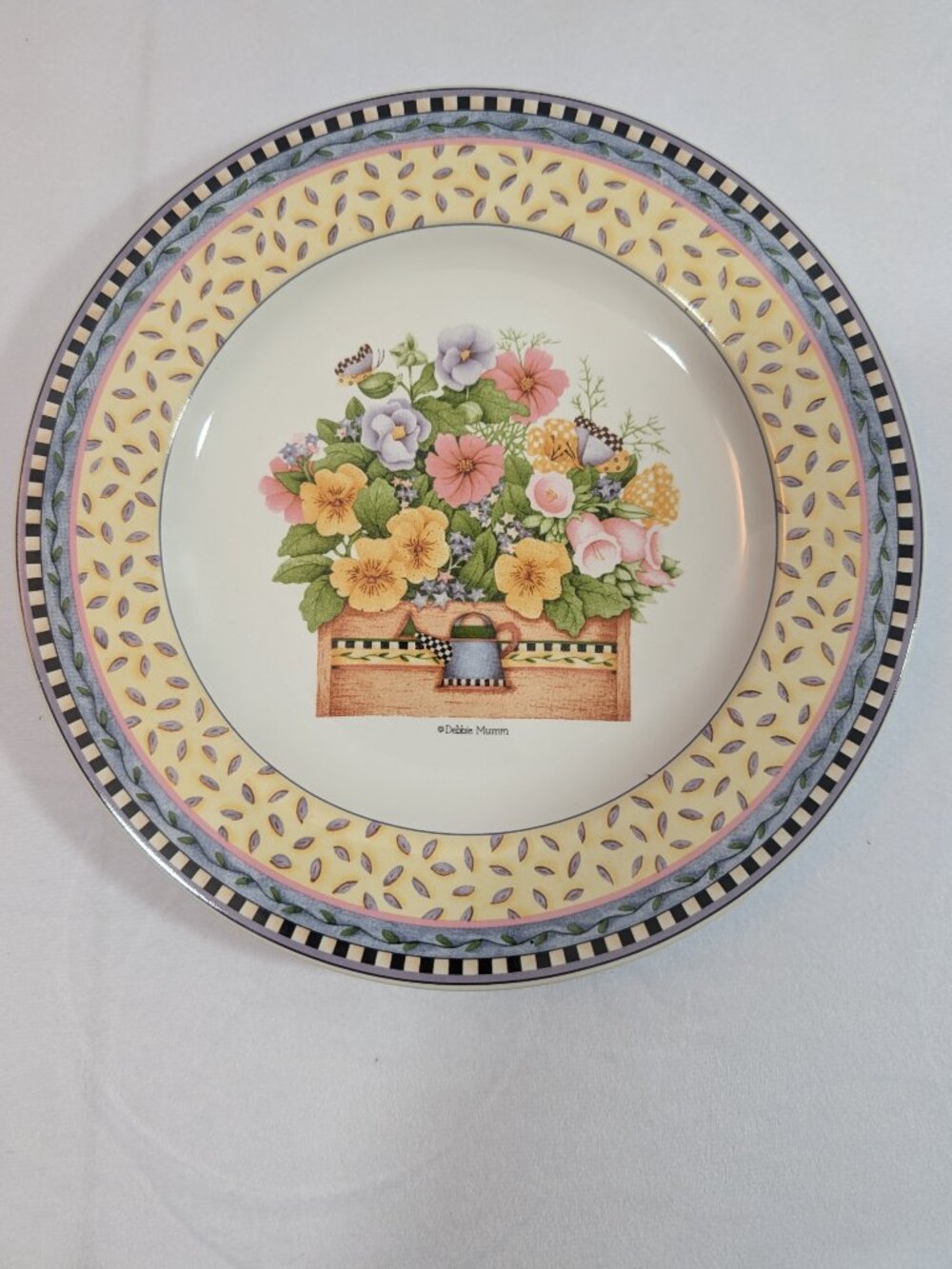 Sakura Debbie Mumm Spring Bouquet Set of 4 Salad Dessert Plates 8 inch - Picture 2 of 8